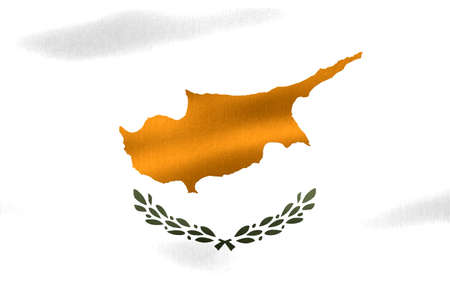 Cyprus flag - realistic waving fabric flagの写真素材