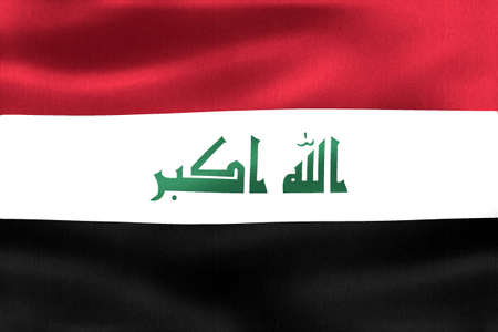 Iraq flag - realistic waving fabric flag