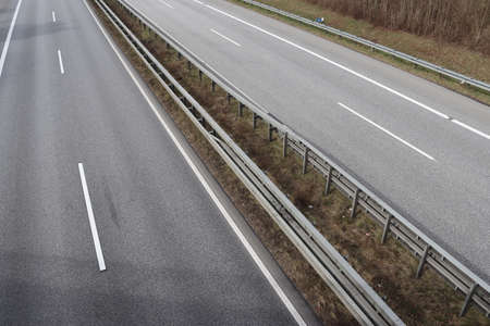 Perspective view on a european highway on a sunny day.
