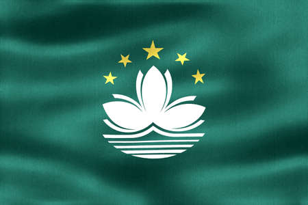 Macao flag - realistic waving fabric flagの写真素材
