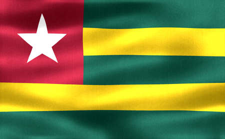 3D-Illustration of a Togo flag - realistic waving fabric flag.の写真素材