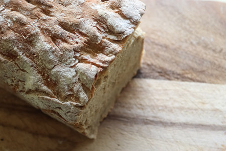 Selective focus view at a fresh baked crusty bread