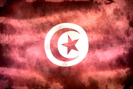 3D-Illustration of a Tunisia flag - realistic waving fabric flag.の写真素材