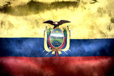 Ecuador flag - realistic waving fabric flagの写真素材