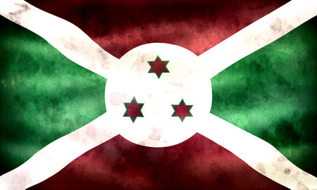 Burundi flag - realistic waving fabric flagの写真素材