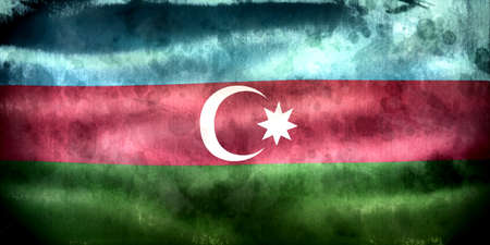 Azerbaijan flag - realistic waving fabric flagの写真素材
