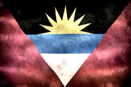 Antigua and Barbuda flag - realistic waving fabric flagの写真素材