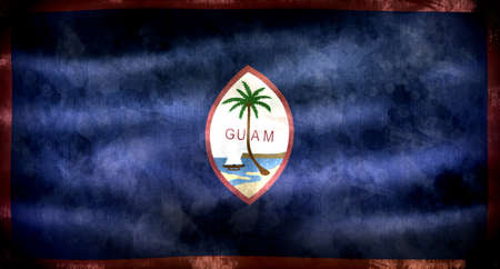 Guam flag - realistic waving fabric flagの写真素材