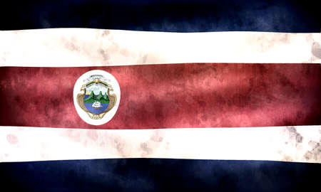 Costa Rica flag - realistic waving fabric flag