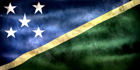 Solomon Islands flag - realistic waving fabric flagの写真素材