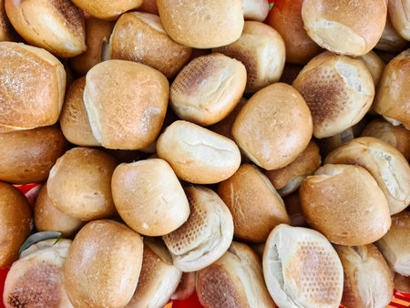 Surface texture of lots of wheat buns