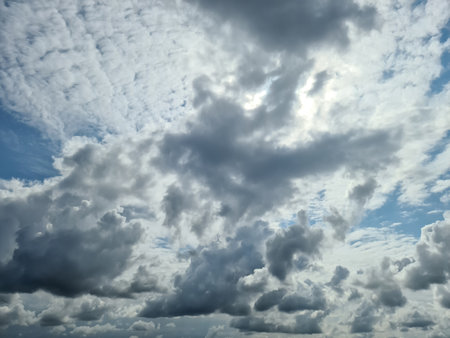 Stunning dark cloud formations in the sky right before a thunderstorm