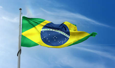 Brazil flag - realistic waving fabric flag