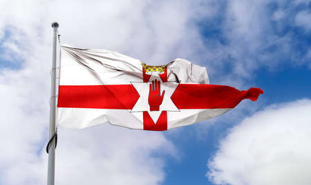 Northern Ireland flag - realistic waving fabric flagの写真素材