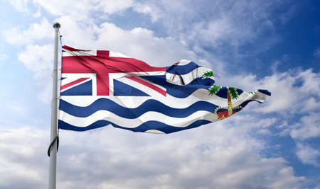 British Indian Ocean Territory flag - realistic waving fabric flag