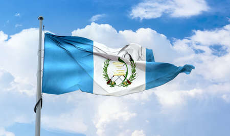 Guatemala flag - realistic waving fabric flagの写真素材