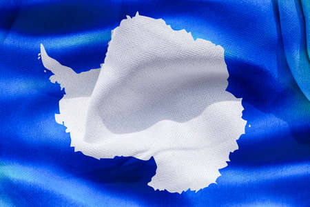 Antarctica flag - realistic waving fabric flagの写真素材