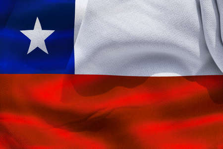 Chile flag - realistic waving fabric flag