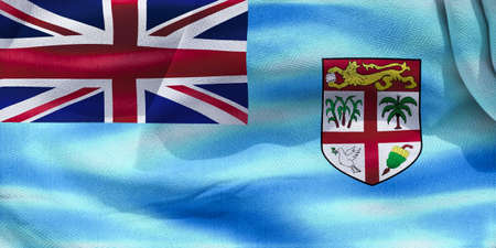 Fiji flag - realistic waving fabric flagの写真素材