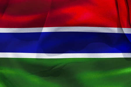 Gambia flag - realistic waving fabric flagの写真素材