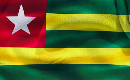 3D-Illustration of a Togo flag - realistic waving fabric flag.の写真素材