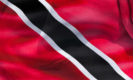 3D-Illustration of a Trinidad and Tobago flag - realistic waving fabric flag.の写真素材