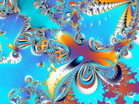 Beautiful zoom into the infinite mathematical mandelbrot set fractalの写真素材