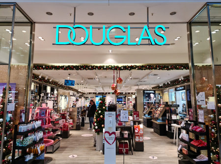 The entrance area of a Douglas shop in a shopping centre
