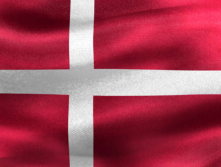 Denmark flag - realistic waving fabric flagの写真素材