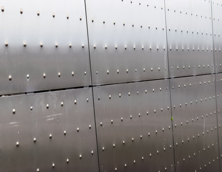Detailed close up view on metal and steel surfaces