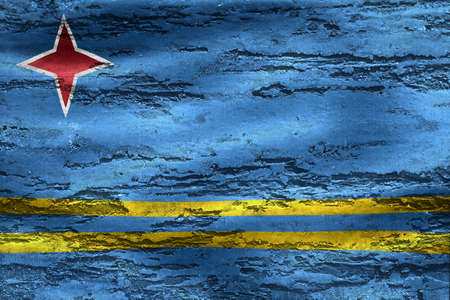 Aruba flag - realistic waving fabric flagの写真素材