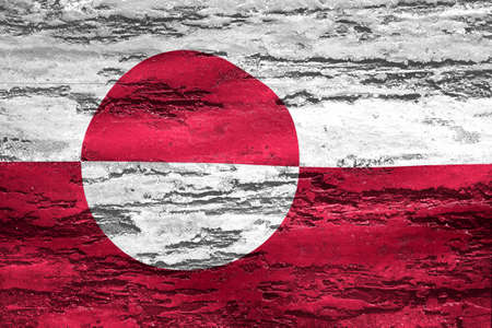 Greenland flag - realistic waving fabric flagの写真素材