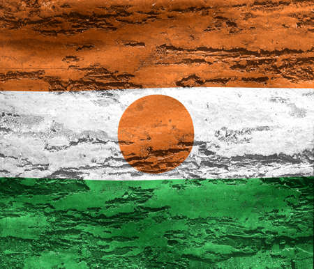 Niger flag - realistic waving fabric flagの写真素材