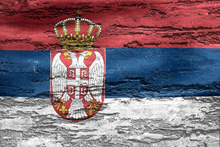 Serbia flag - realistic waving fabric flag