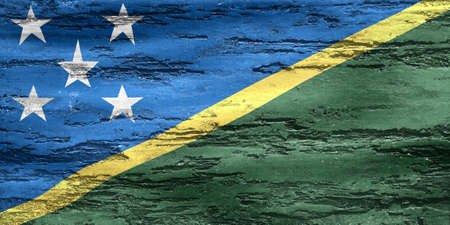 Solomon Islands flag - realistic waving fabric flagの写真素材