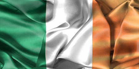 Ireland flag - realistic waving fabric flagの写真素材