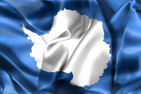 Antarctica flag - realistic waving fabric flagの写真素材