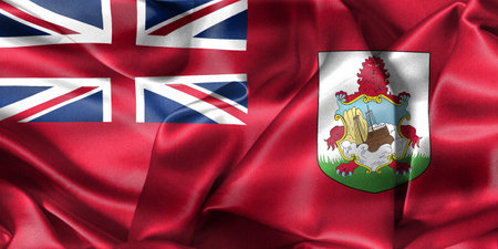 Bermuda flag - realistic waving fabric flagの写真素材