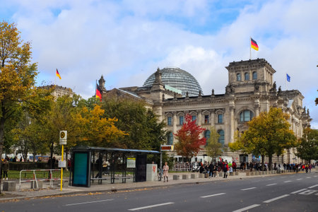 Berlin, Germany - 03. October 2022: Building of the German Reichstag in Berlin on the holiday on 3 Octoberのeditorial素材