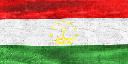 3D-Illustration of a Tajikistan flag - realistic waving fabric flag.の写真素材