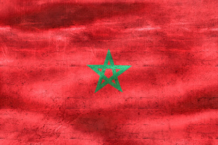Morocco flag - realistic waving fabric flag