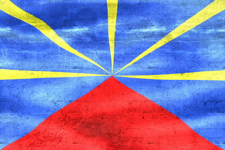 Reunion flag - realistic waving fabric flagの写真素材