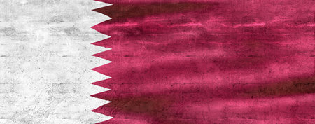Qatar flag - realistic waving fabric flag