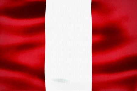 Peru flag - realistic waving fabric flagの写真素材