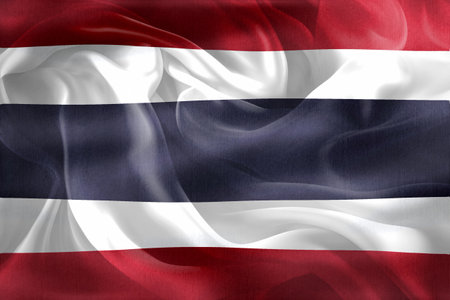 3D-Illustration of a Thailand flag - realistic waving fabric flag.