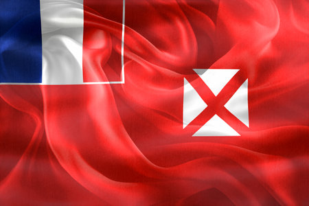 3D-Illustration of a Wallis and Futuna flag - realistic waving fabric flag.の写真素材