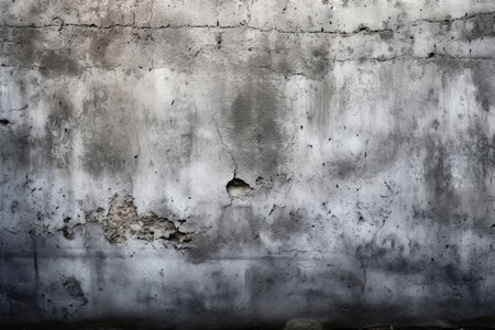 Concrete wall background texture with cracks and scratches created with generative AI technologyの素材