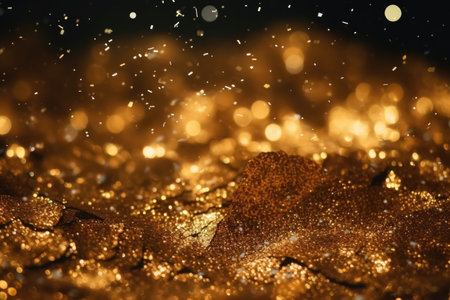 Golden glitter background created with generative AI technologyの素材