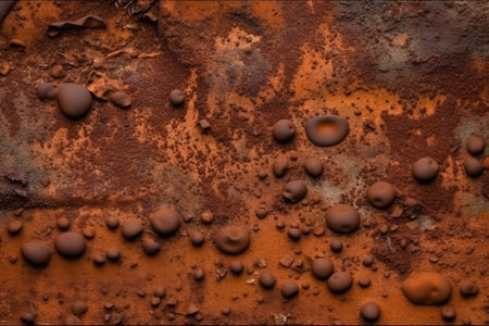 Old rusty metal texture with cracks and peeling paint created with generative AI technologyの素材