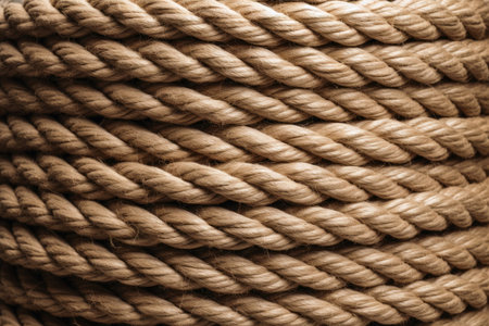 Braided rope on a roll background texture created with generative AI technologyの素材